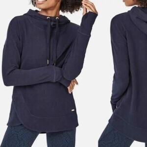 SWEATY BETTY Invigorate Luxe Hoodie Navy Blue Small